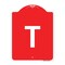 Signmission Designer Series Sign-Sign W/ Letter T, Red & White Aluminum Sign, 18" x 24", RW-1824-22926 A-DES-RW-1824-22926 - alternate 1